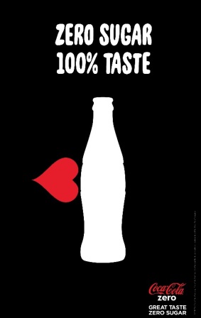 Coca-Cola Zero artwork created by Ikon Communications to mark Coke's 100 year anniversary of the countoured bottle